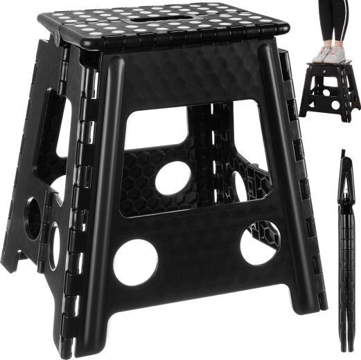 MalaTec folding stool black-white 39 cm