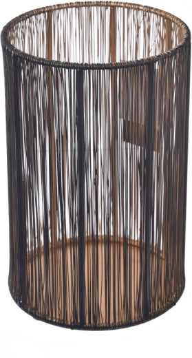 Velik kovinski svečnik črno-zlat 20 cm