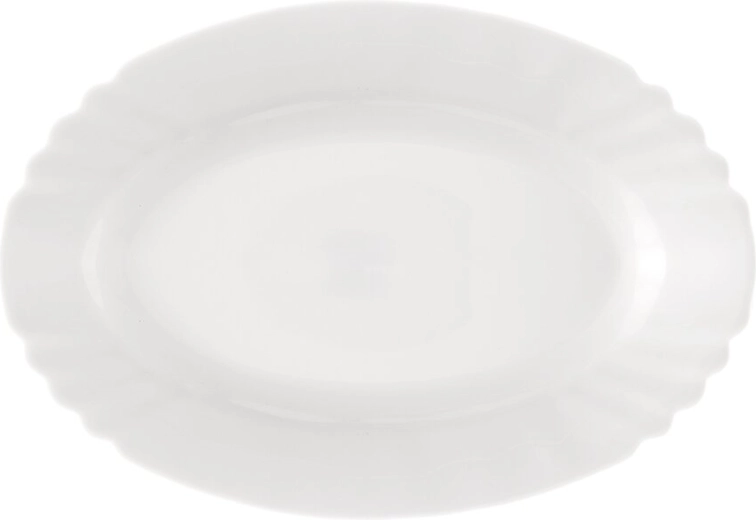 Servirni krožnik LUNA iz opalnega stekla, oval 23 × 16 cm, valovi
