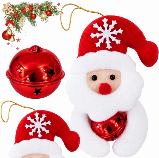 Christmas Hanging Decoration Santa Claus with Bell 12 cm