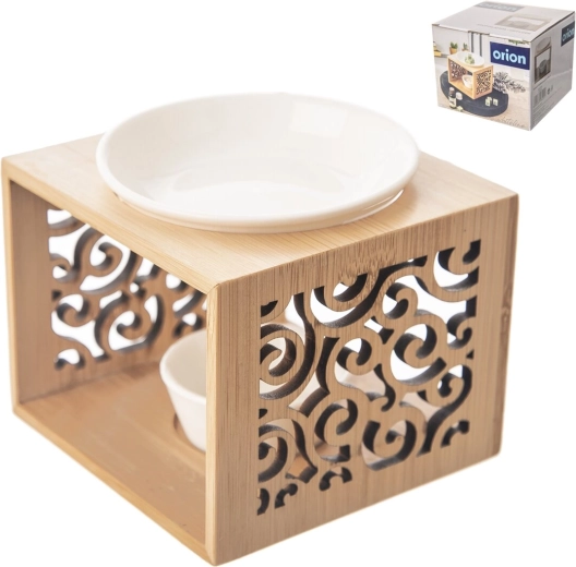 Aromalampa Whiteline iz porcelana in bambusa