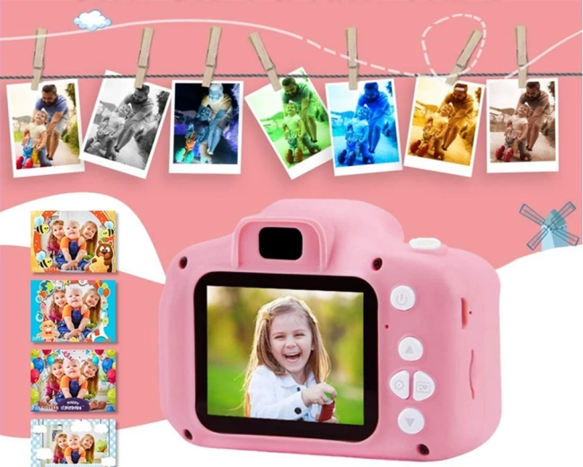 Otroški digitalni fotoaparat z igrami – mucka – Rožnata mucka