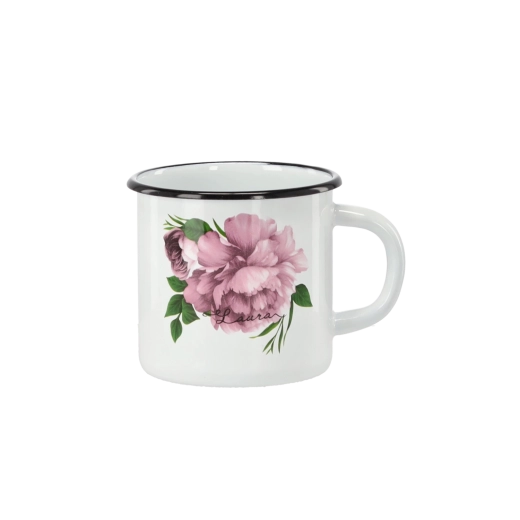 Emajlirana skodela 1 l bela Pivonija Laura