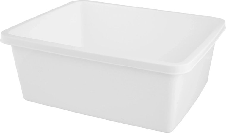 Pravokotna plastična skleda 11 l bela 37,5 × 30,5 cm