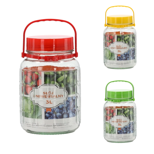 Steklena posoda 3 l s plastičnim pokrovom