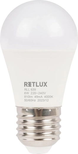 RETLUX LED Mini Globe E27 6 W 4000 K Bulb