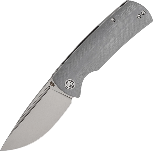 Petrified Fish Beluga folding pocket knife 9.2 cm gray G10