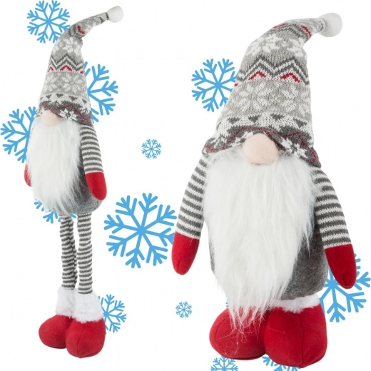 Božični škrat s teleskopskimi nogami 50–70 cm, siv