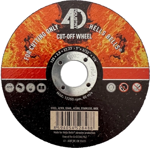 Rezalni kolut za jeklo in nerjaveče jeklo 125 × 2,5 × 22,2 mm