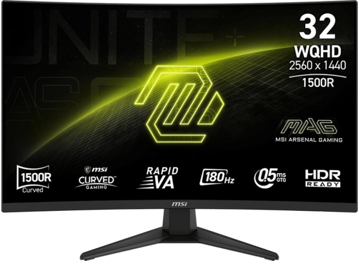 monitor 31,5'' MAG 321CQF E18 WQHD ukrivljen 180 Hz črn