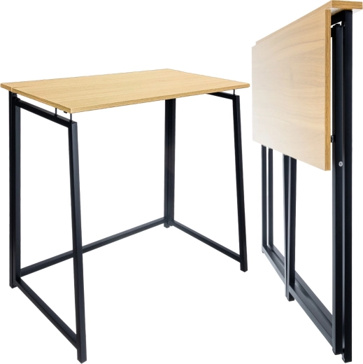 RUHHY Folding Desk in Loft Style – Light wood