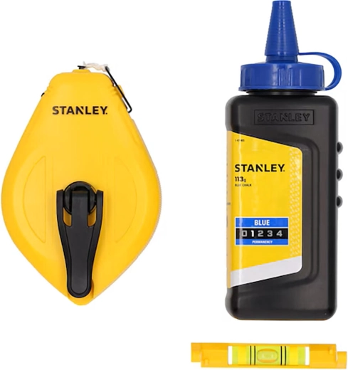 Stanley Chalk Line with Chalk and Line Level 30 m
