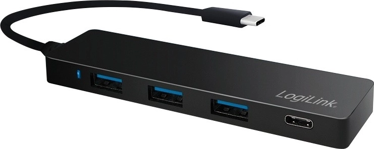 LogiLink ultra tanek 4-portni USB-C hub 3.1, črn