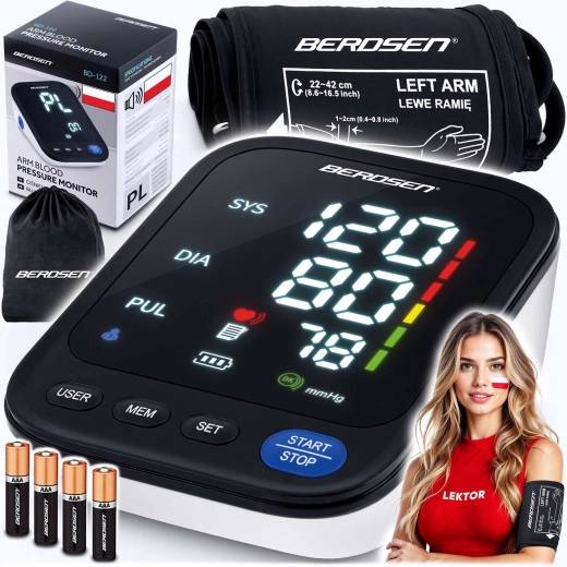 Nadlahtni merilnik krvnega tlaka z glasovnimi navodili v poljščini BERDSEN BD-122