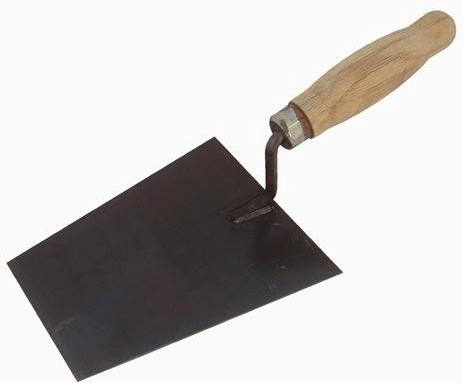 Zidarjska žlica iz jekla 160 × 130 mm z lesnim ročajem