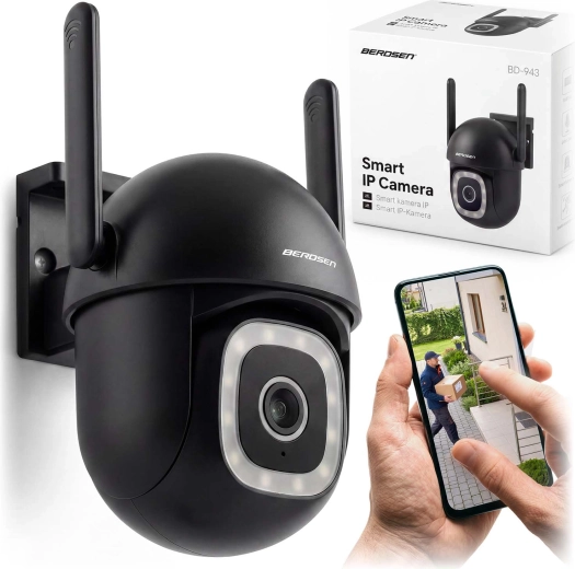 Berdsen zunanja vrtljiva Wi‑Fi IP kamera 5 MP z zaznavanjem oseb in sireno