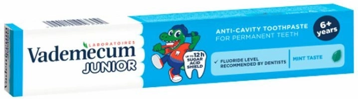 Vademecum Junior otroška zobna pasta spearmint 6+ 75 ml