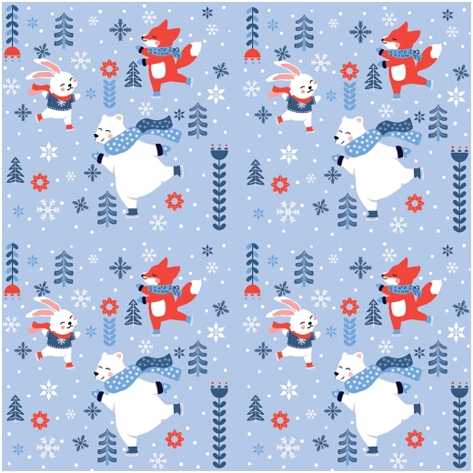 Prtički Zimske radosti z živalicami, 3-slojni, 33 × 33 cm