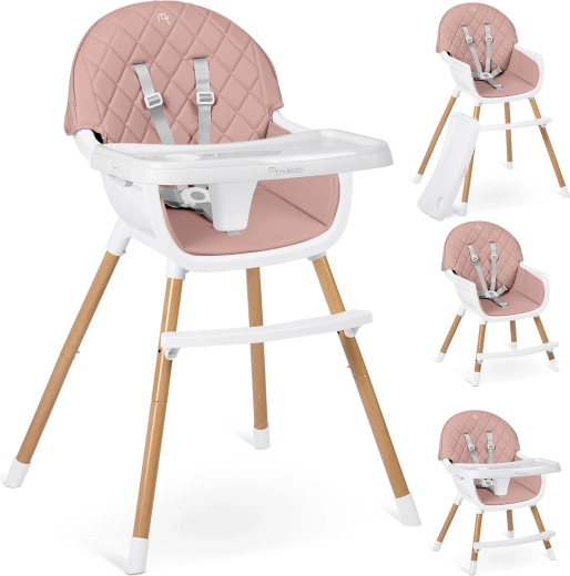 Otroški stolček za hranjenje NUKIDO Lilo rožnata