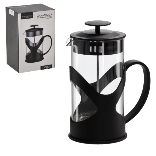 French press za kavo in čaj 1000 ml iz borosilikatnega stekla