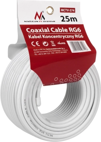 Koaksialni satelitski kabel RG6 25 m 1.0 CCS MACLEAN