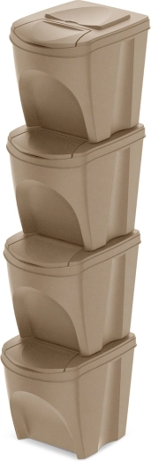 Set ločevalnih košev Sortibox Eco Wood 4×25 l – naturo eco