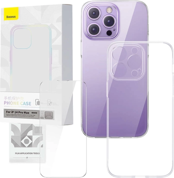 Prozoren ovitek in kaljeno steklo BASEUS Corning za iPhone 14 Pro Max
