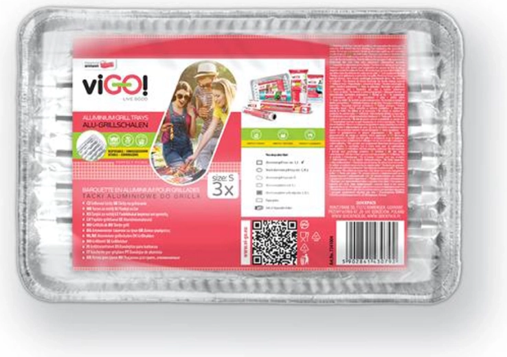 Gril pladnji VIGO majhni 28 × 22 cm, 3 kosi