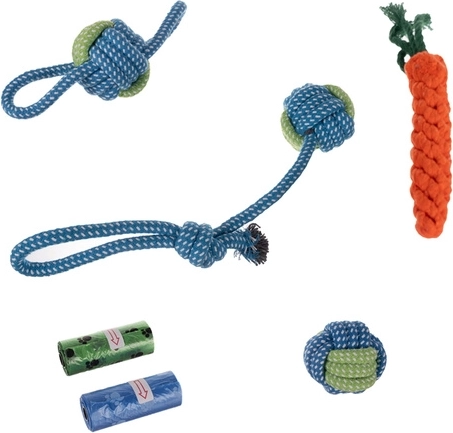 Rope tug toy supports dental hygiene