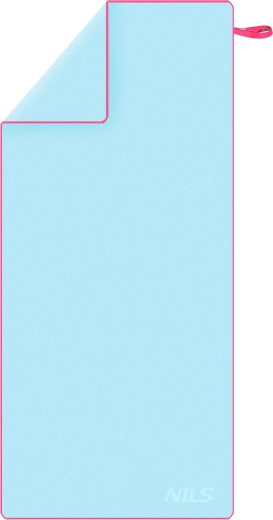 Hitro sušeča mikrovlaknena brisača NILS, svetlo modra/rožnata