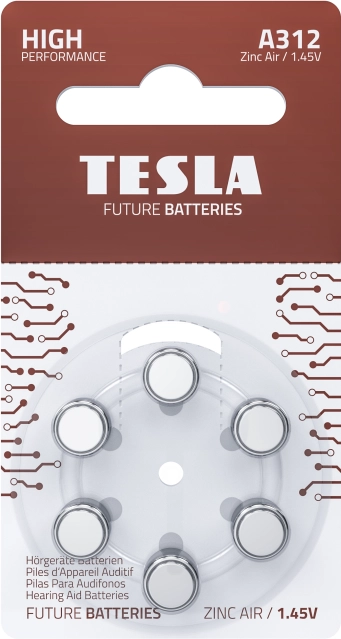Baterije za slušne aparate TESLA A312/PR41 1.45V 6 kosov