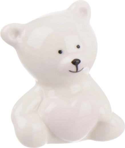 Porcelanasti medvedek s srčkom, bel