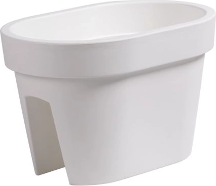 Lonec za rože za ograjo Lofly Railing 39,6 cm bel