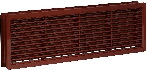 Ventilation door grille 400 × 130 mm, brown, plastic (2 pcs)
