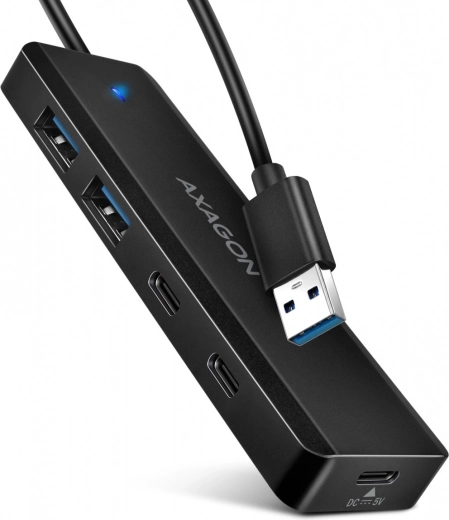 Axagon Travel kompaktni 4-portni USB-hub 5 Gb/s (2× USB-A, 2× USB-C)