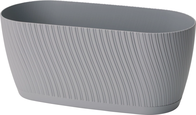 Cvetlični lonec Mika Eco Recycled s podstavkom 27 cm – platina