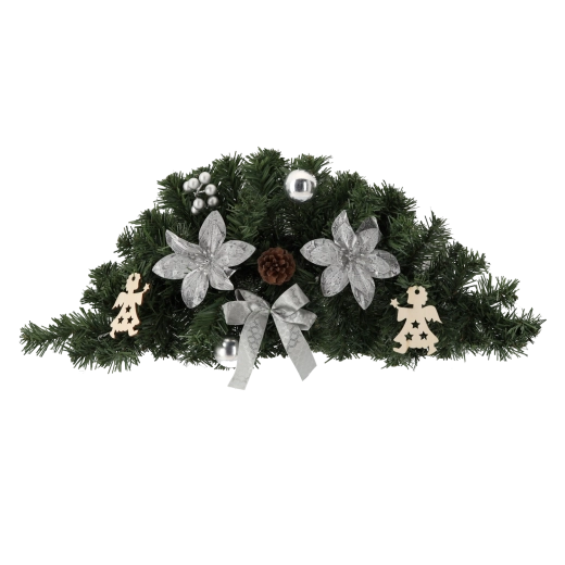 Viseči božični okras 60 cm – srebrn