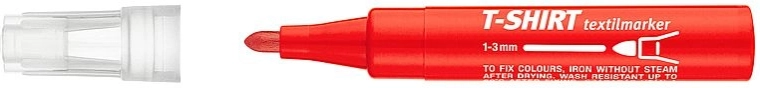 Tekstilni marker rdeč z okroglo konico