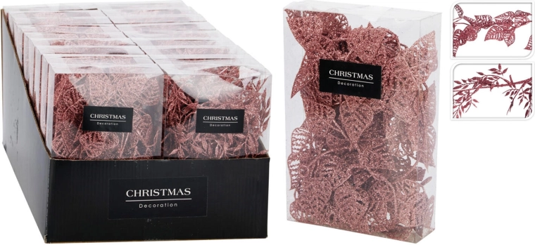 Girlanda z listi 180 cm rožnata