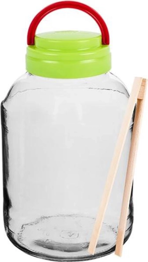 Kozarec za vlaganje s pokrovom in kleščami 3 l