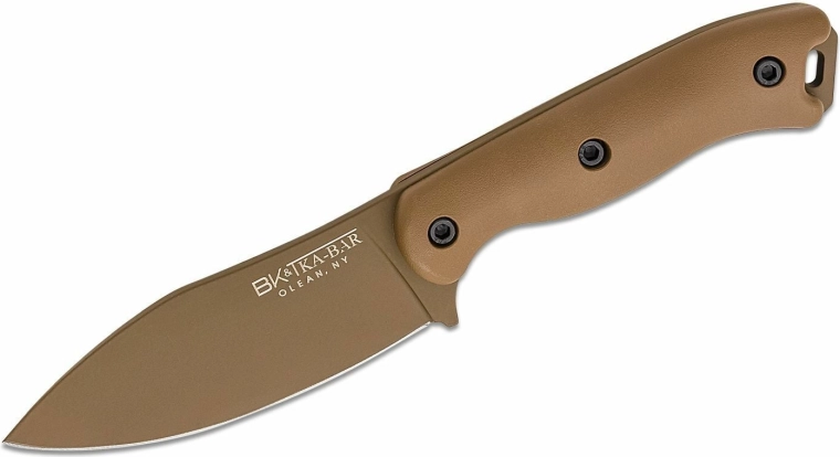 KA-BAR Becker Nessmuk univerzalni nož 11 cm, peščeno rjav, Zytel, polimerno nožnico