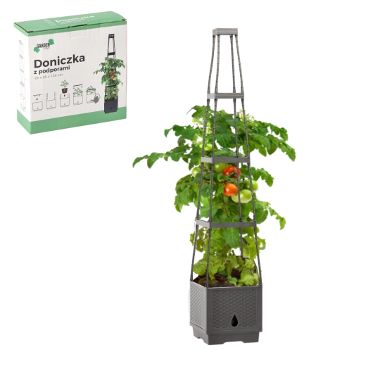 Cvetlični lonec z oporami 26 × 26 × 126 cm