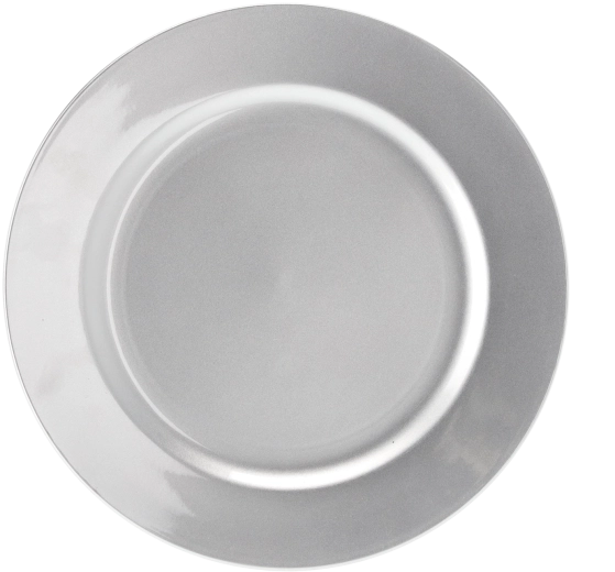 Srebrn okrogel pladenj 33 cm iz polipropilena