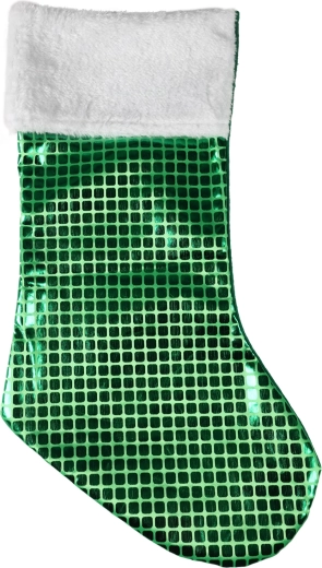 Božična nogavica zelena 43 cm