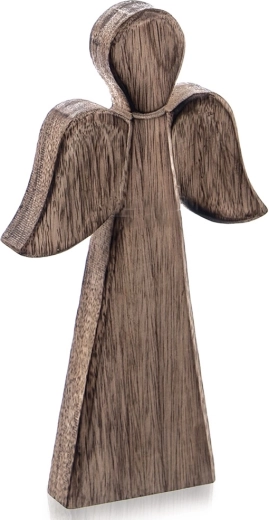 Lesena božična figurica angela iz mangovega lesa 24 cm