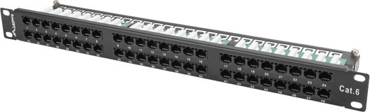 48-portni patch panel 1U kat.6 črna