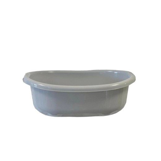Ovalna plastična skleda z ročaji 12 l – siva