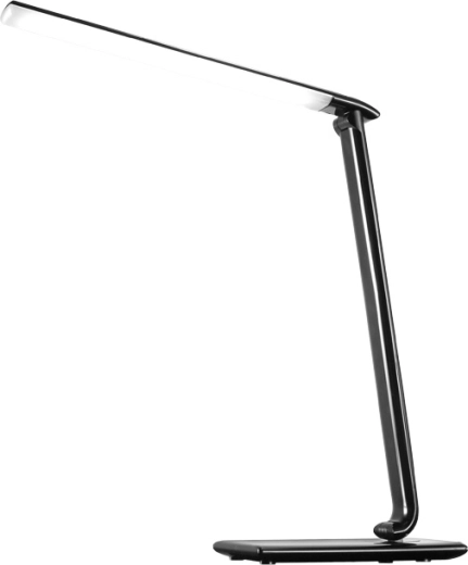 Solight dimmable LED desk lamp 12 W with adjustable color temperature and USB, glossy black