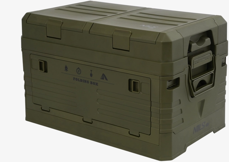 Zložljiv shranjevalni zaboj z pokrovom NILS Camp 42 l zelen