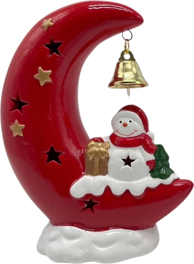 Keramični snežak na luni z LED osvetlitvijo